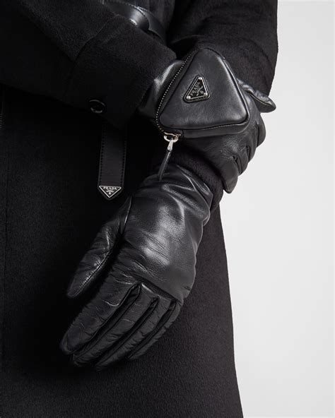 prada leather gloves men